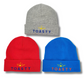 Toasty Ultimate Weatherproof 3 layer beanie in red blue and grey