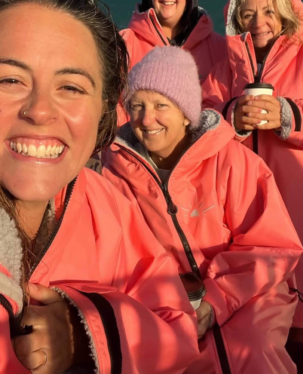 Ultra Warm Fleece Lined Weatherproof Jacket / Outdoor Changing Robe in Pink