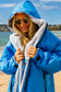 Toasty Life Ultimate weatherproof fleece line jacket / change robe in turquoise