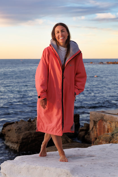 Toasty Ultimate Weatherproof fleece lined jacket / change robe in pink