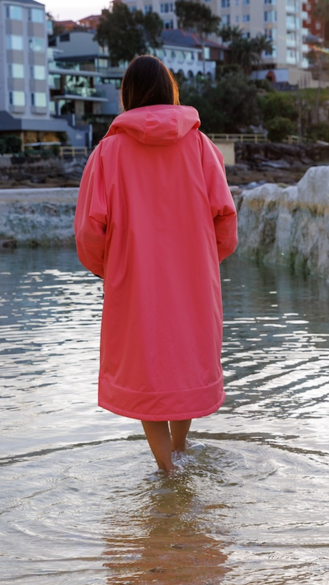 Toasty Ultimate Weatherproof fleece lined jacket / change robe in pink