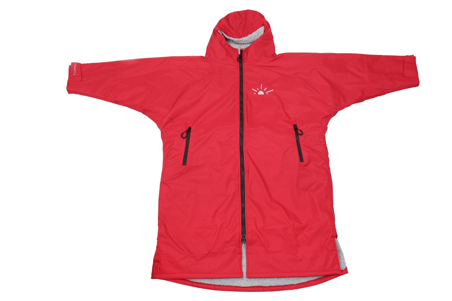 Toasty Ultimate Weatherproof Jacket in Red zipped up