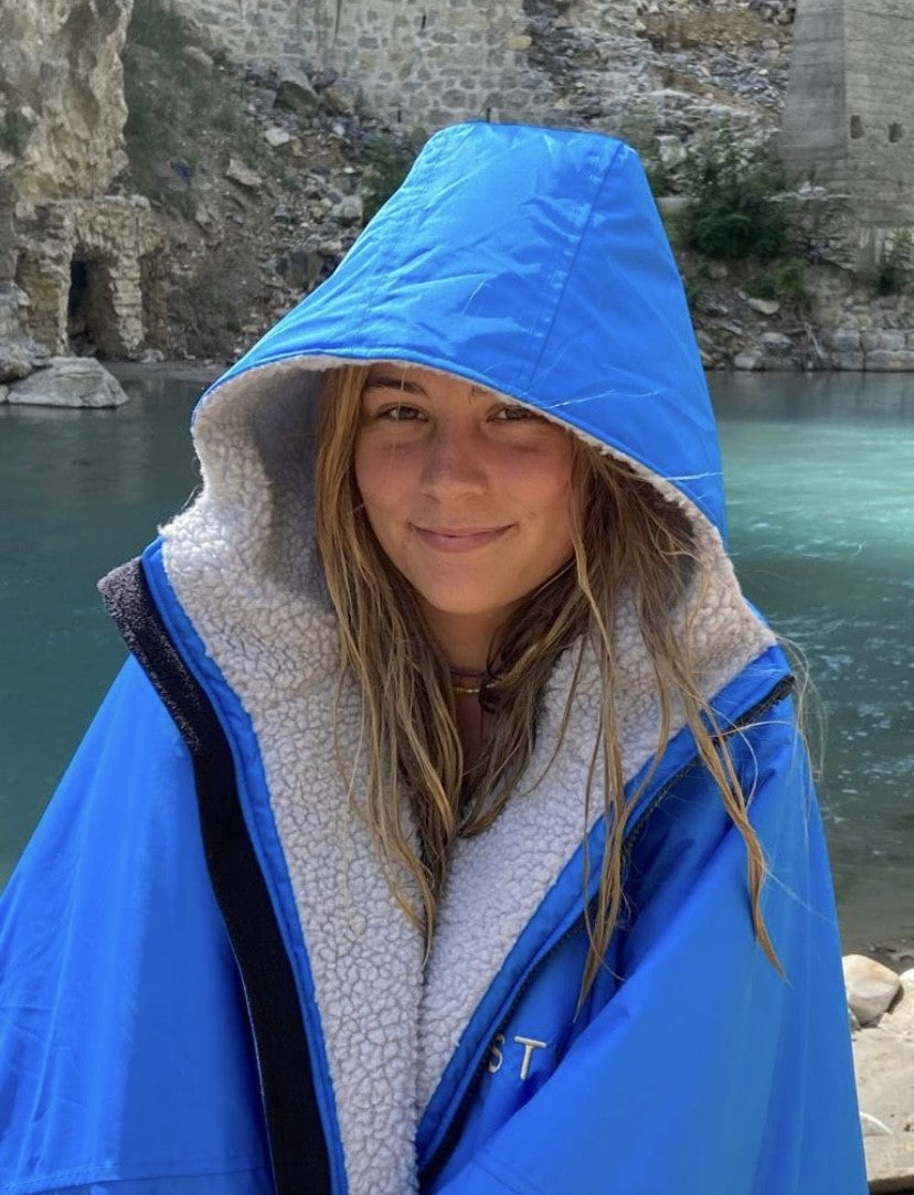 Toasty Life Ultimate weatherproof fleece line jacket / change robe in turquoise